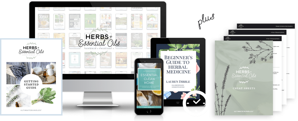 What's inside Herbs & Essential Oils Super Bundle plus cheatsheets