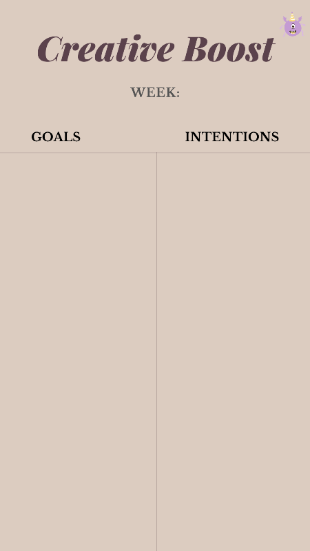 weekly creativity boost goals and intentions