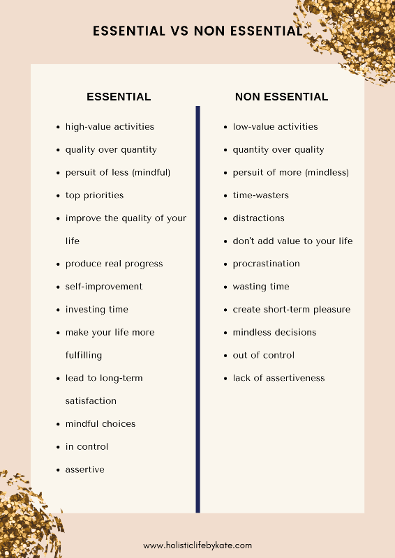 essential vs non essential